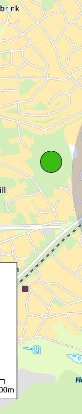 I figur 8 är Sjödalsbacken markerat med en radie på 300, 500 och 1000 meter.