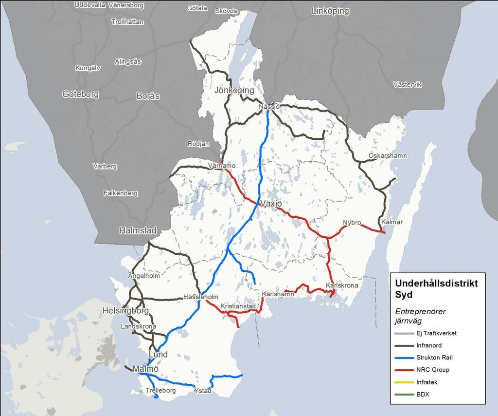 Syd Väder Med fokus på veckorna 46-11 har vintern 2018-2019 i Underhållsdistrikt Syd inneburit nederbördsmängder omkring eller strax över det normala för årstiden.