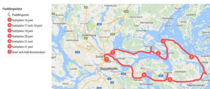 Paddling med Kvart i Gustaf Utmanarlaget Kvart i Gustaf genomförde en paddling runt Värmdö 16-22 juni 2016.