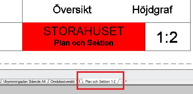 Redigera texten i ritningshuvudet.