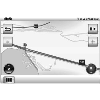 R&GO: NAVIGASJONSFUNKSJON (2/3) 75 76 E 86 Kjøremeny 85 84 83 82 77 78 79 Velkommen Adresse Skjul kompasset Hovedmeny Finn steder av interesse Skjul farten Fra CoPilot-appen trykker du på hovedmenyen
