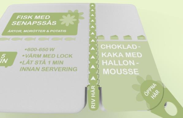 19 Figur 9. Koncept 2, prototyper. Topp: Bilder på konceptets öppningsflik, greppyta och rivremsa (tv).