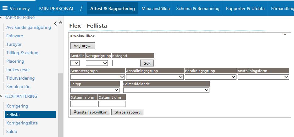 Flexhantering Inför varje årsskifte är det ditt ansvar som chef att kontrollera att dina medarbetare inte har överstigande 80 timmar plus eller understigande 40 timmar minus i flex.