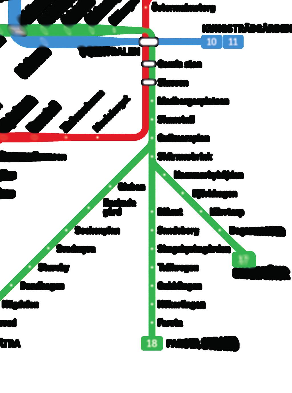 Störningsinformation: Tunnelbanans gröna och röda linje Information from SL No commuter rail services between Skogås and Handen On the weekends of 21 22 April and 2 3 June, commuter rail services