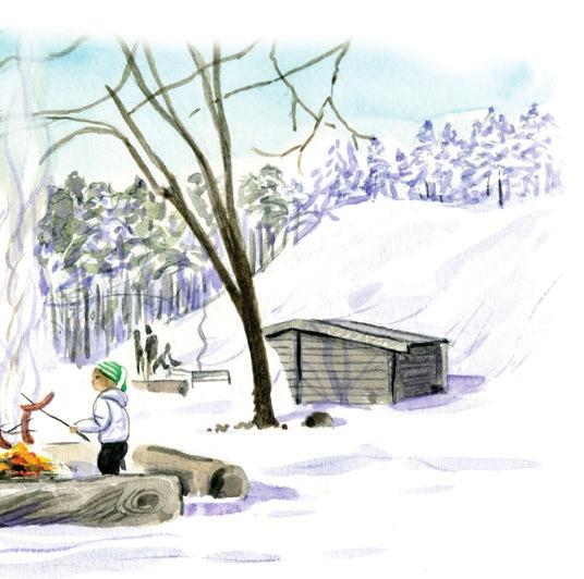 som fis iom området. Itill Övre Föret har du fågeltor på båda sidor om å. Vid Kugsäge fis e ägslada som iehåller e utställig om Åriket.