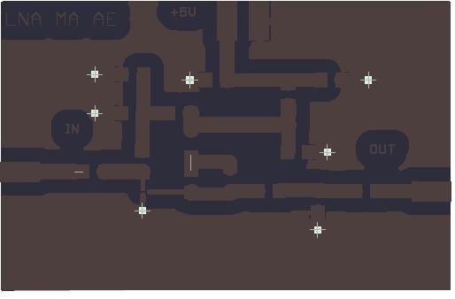 Kretskortslayout Kretskortets layout ritades i CAD-programmet Eagle. För att undvika strökapacitanser bör ledningarna hållas så korta som möjligt och omges av en ganska bred isolering.