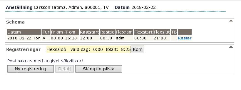 En avgång kommer in 180305. Avgången ska gälla from datum 171015.