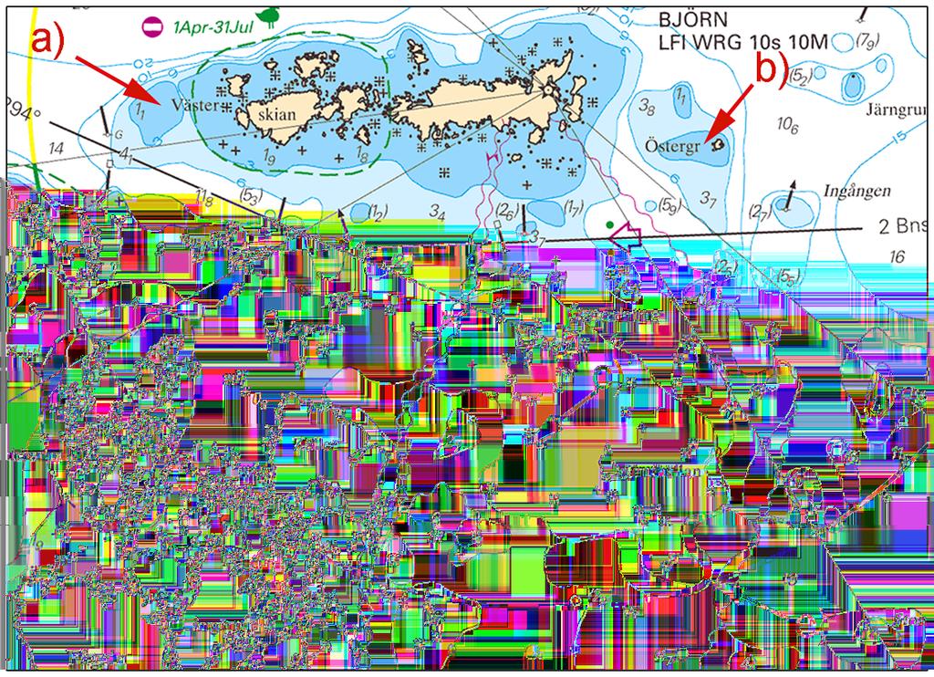 2016-05-05 4 Nr 597 Bottenhavet * 11006 Sverige. Bottenhavet. Lövstabukten. Björn. Djup. Sjökort: 534, 535 En sjömätning vid Björn har påvisat andra djup än vad som visas i sjökorten.