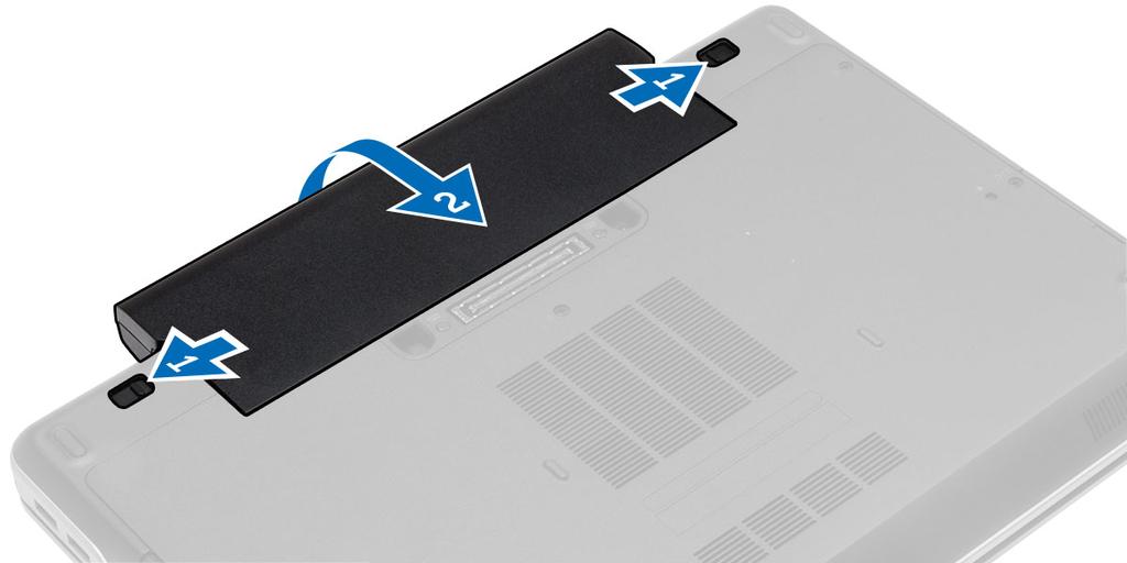 Ta bort ExpressCard-kortet 1. Följ anvisningarna i Innan du arbetar inuti datorn. 2. Tryck ExpressCard-kortet inåt så att det lossar från datorn. Skjut ut ExpressCard-kortet ur datorn.