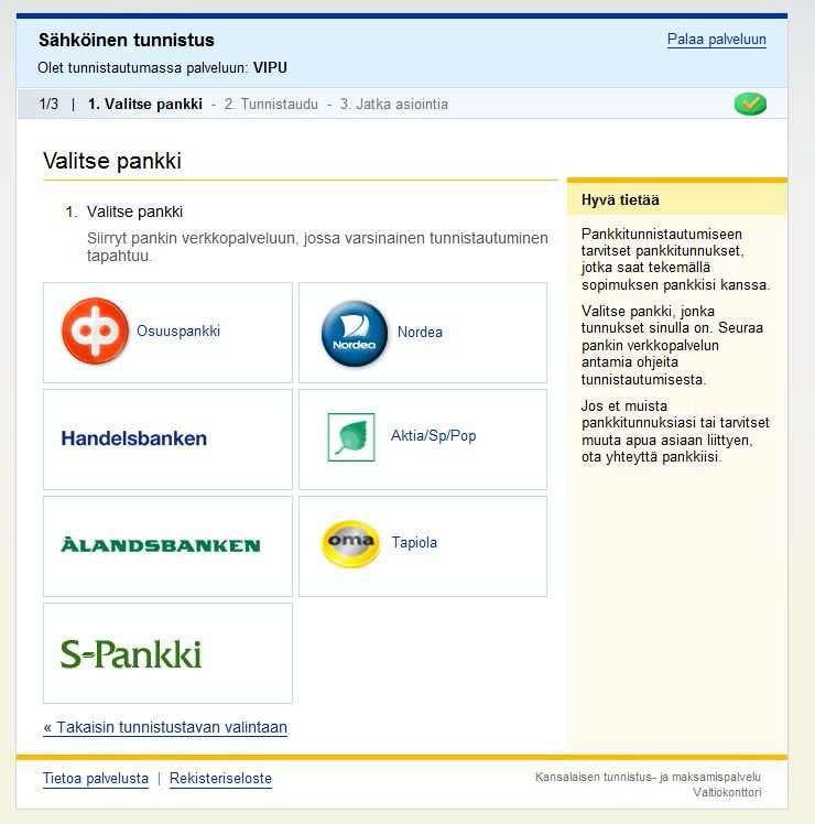 Val av bank Anvisning för
