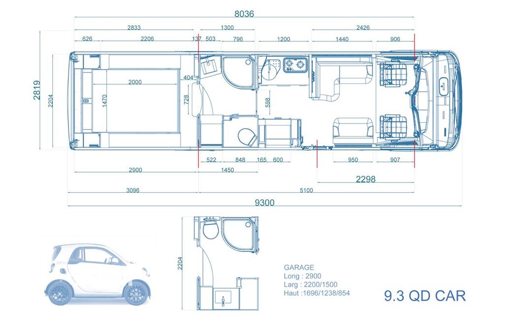 IVECO DAILY 7,5T - 9,3 m Längd : 2200 Bredd :