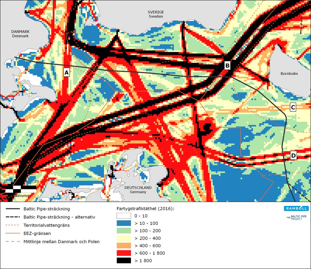 7.4.1 Sjöfart och sjöfartsleder Östersjön utgör en av de högst trafikerade haven i världen och står för ungefär 15 % av världens lasttransport.
