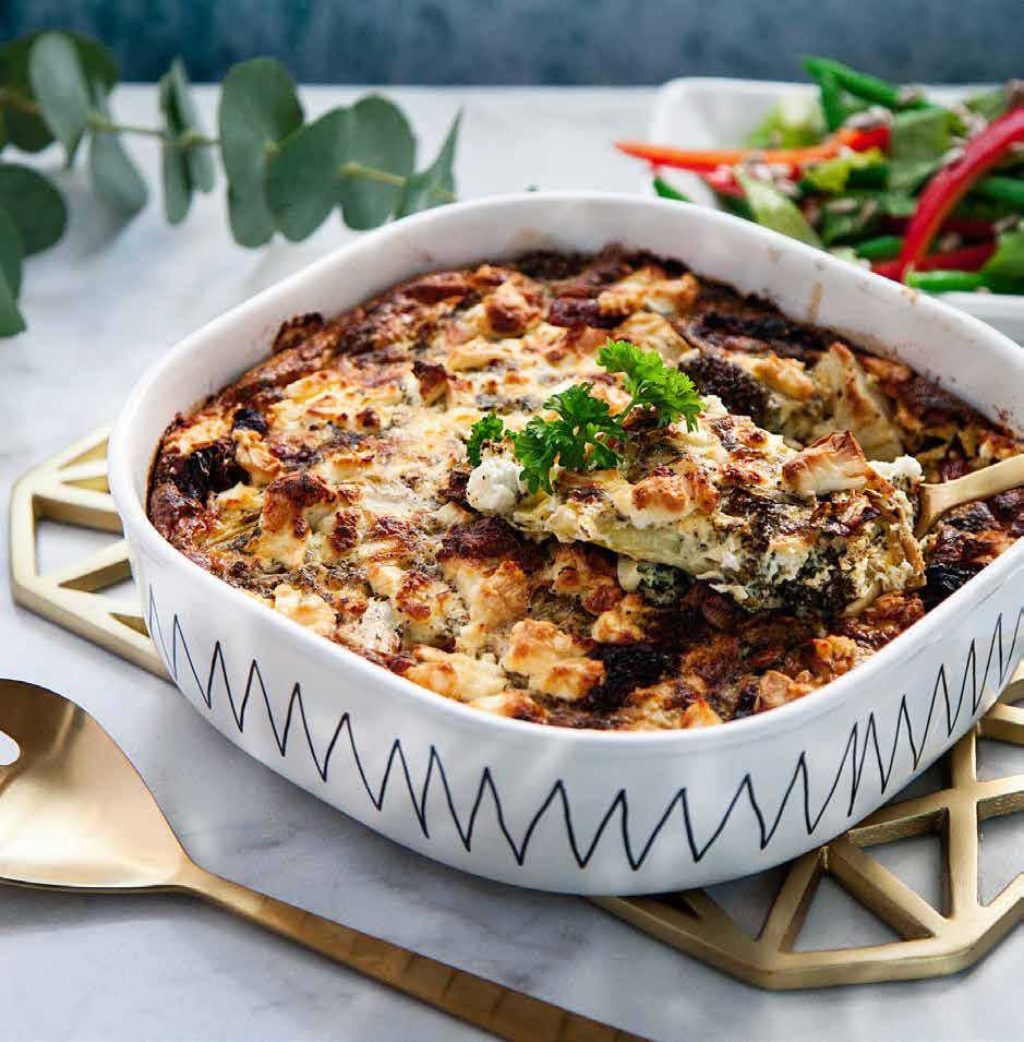 GRÖNSAKSFRITTATA med fetaost och grön bönsallad 4 port.