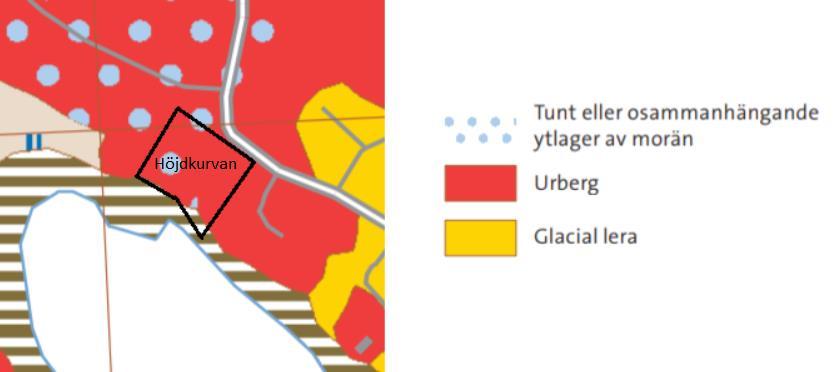 3.2 Förhållanden efter exploatering Figur 2. Illustration av Figur området 7. Avrinningsytor efter planerad efter exploatering. 2.2 Geologiska Tabell 3. förutsättningar Området är (enl.