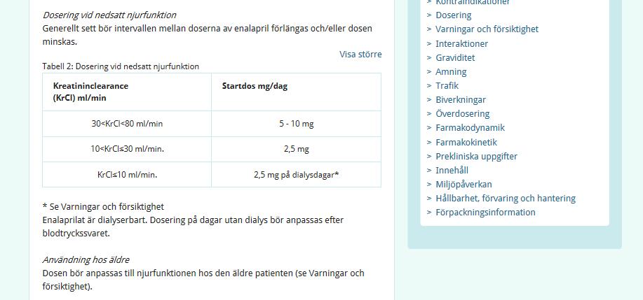 Take home message Om osäkerhet råder angående ordinerat