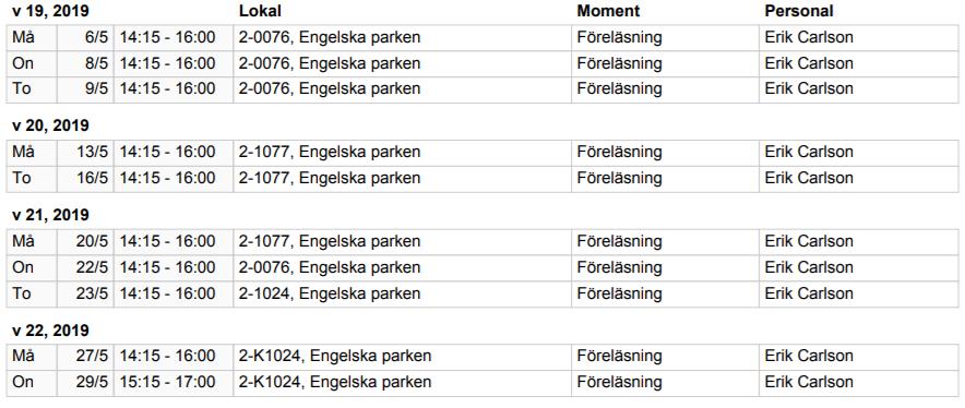 Metafysik Lärare: Erik Carlson Kurslitteratur: o Conee, Earl & Sider, Theodore, Riddles of Existence, Oxford University Press,