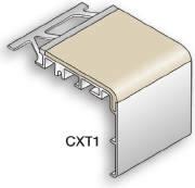 TRAPNEUZEN CXT-serie: aluminium / voor betegelde trappen profielen: blank aluminium standaard inlages voor binnentoepassing: zie kleurenschema pag.