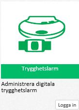 Inloggning För att logga in, klicka på Logga in under kategorin Trygghetslarm. Du kommer att nu bli ombedd att fylla i dina användaruppgifter*.