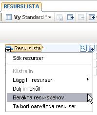 Resursbehov kan även beräknas på enskild resurs.