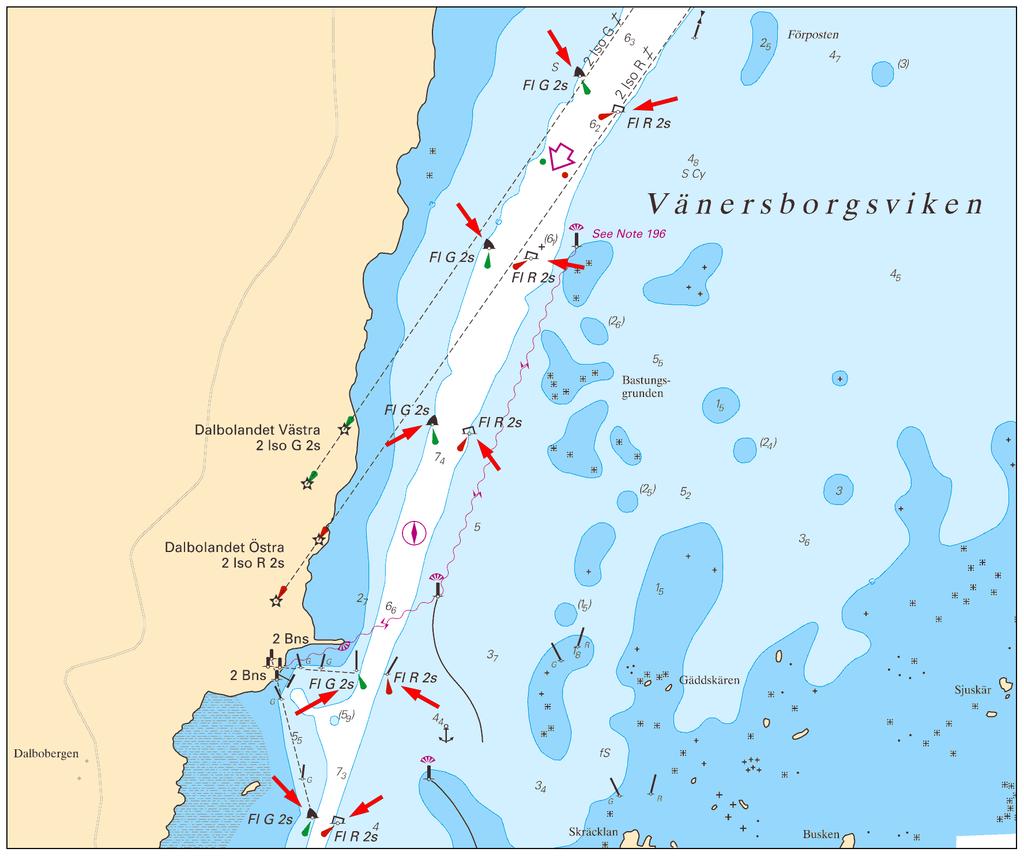 2016-01-14 10 Nr 581 Inför Fl G 2s i) 58-24,180N 012-19,442E Inför Fl R 2s j) 58-24,138N 012-19,527E Inför Fl G 2s och flytta bojen 83m NNO till k) 58-24,453N 012-19,792E Inför Fl R 2s l) 58-24,413N