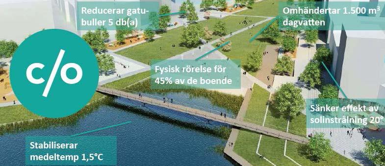 Många projekt i Stockholm som analyserar olika effekter av en grönare stad G.I.