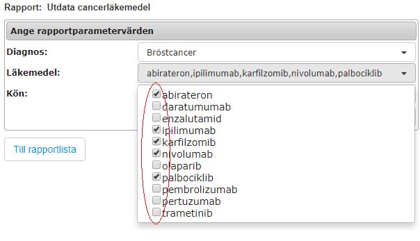 4. Bocka för diagnoser samt