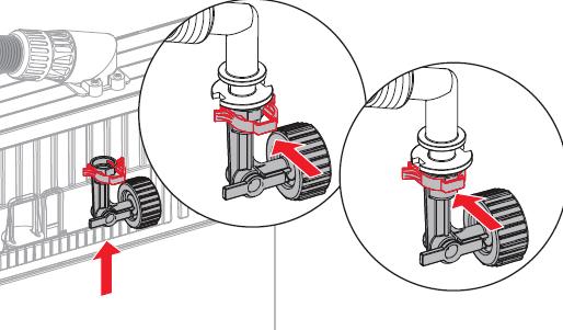2) För skyddsrörsfixeringen samt koppling för anslutande rör över röret i visad