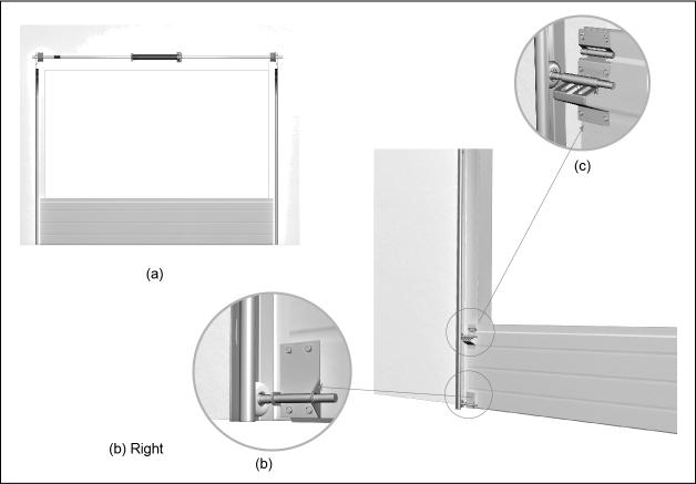 panelen med skruv. Den nedre delen ska skruvas fast på panel nr 2, den övre delen av gångjärnet kommer att skruvas fast på nästa panel.