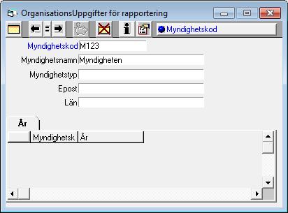 MiljöReda 2. För att kunna skapa XML-fil måste fälten Myndighetskod, År och Använd riskklassning vara ifyllda.