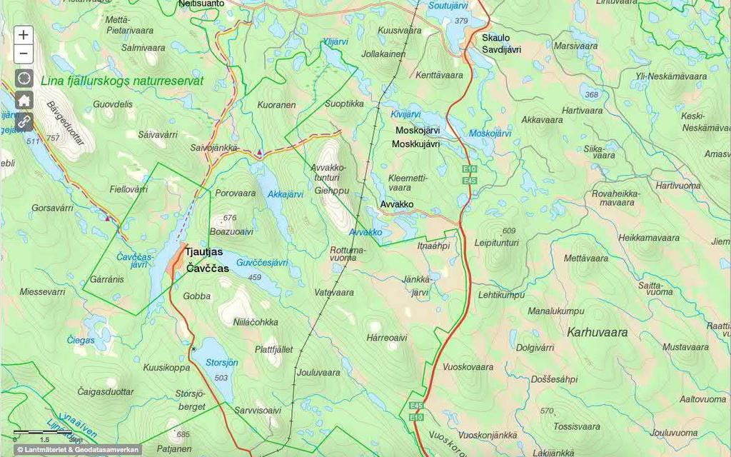 Planerat ostängslad delsträcka genom Skaulo Inplanerad