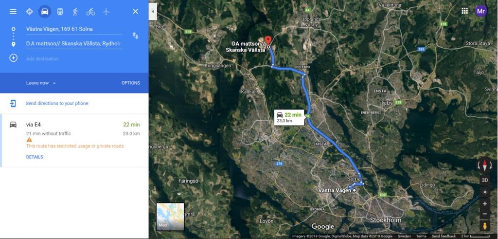 6.3 Transport av bergmassor Bergmassorna som produceras under byggnationen kommer att transporteras från arbetstunneln till Skanskas mottagningsanläggning Vällsta.