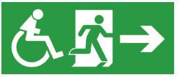 I väntan på definitivt besked rekommenderar FSN att rullstolssymbol alltid används när utrymningsvägen är anpassad för funktionshindrade.