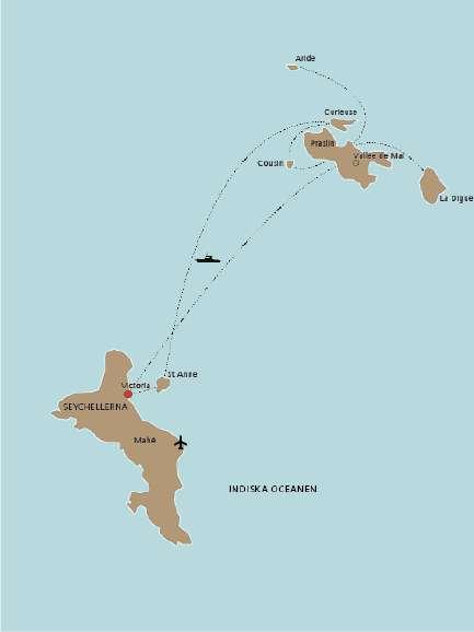 Prisuppgifter Avresa Hemkomst Antal dagar Del i dubbelrum Enkelrum 25 oktober 2019 3 november 2019 10 dagar 39 950 kr 52 300 kr Seychellerna Island Hopping I priset ingår: Flyg Stockholm Mahé tur och