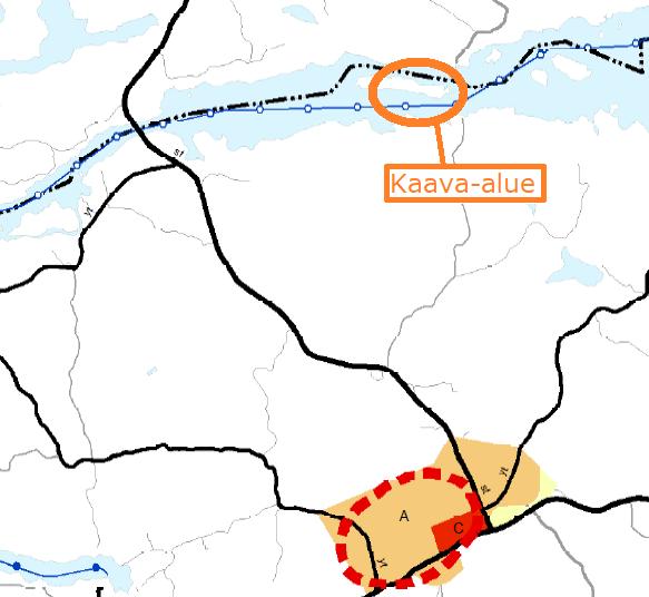 Nosto Consulting Oy 7 (14) Planområdet i etapplandskapsplanen /Kaava-alue vaihemaakuntakaavassa: Generalplan / Yleiskaava Det finns ingen gällande generalplan i området.