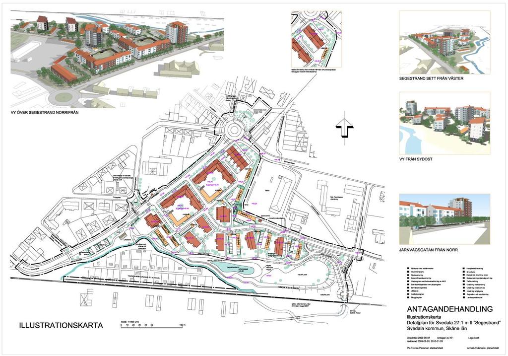 3. SEGESTRAND, SVEDALA 27:1 26 Igångsättning: 2013 Detaljplan: Exploatering Ja. Det blir flerbostadshus med upplåtelseformerna hyresrätt och bostadsrätt samt några radhus med äganderätt.