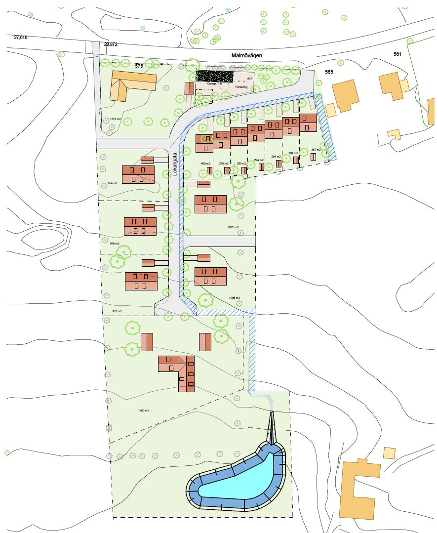 33 3. VÄRBY 40:1 Igångsättning: 2019. Detaljplan: Markägare : Exploatering : Planarbete pågår. Samrådsförslaget framgår av bild ovan. Privat markägare.