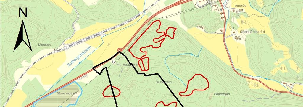 4.3 NATURMILJÖ 4.3.1 Skyddade och naturvårdsintressanta områden Kring den planerade verksamheten finns inga områden med naturvärden som skyddas enligt 7 kap. miljöbalken.
