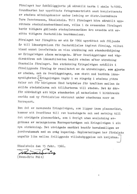 Planbeskrivning tillhörande ändring