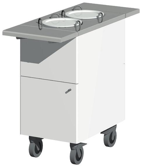 Buffet Line, PH & PN Laminat (valnöt, polarvit, storm och diamantsvart) Nedfällbara brickbanor i rostfritt hjul BLH-5-PH Tallriksdispenser Varm tallriksdispenser Justerbart fjädertryck Termostat 2x50