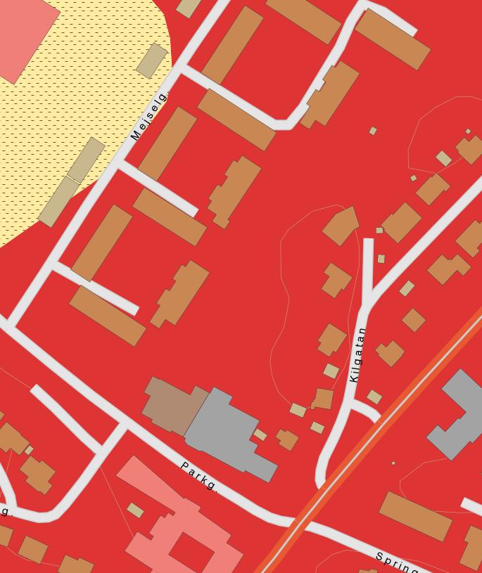Bilden ovan är ett utsnitt från SGU s jordartskarta. Uppgifter om markbeskaffenhet är hämtade från SGU Sveriges Geologiska Undersökning s öppna kartdatabas.