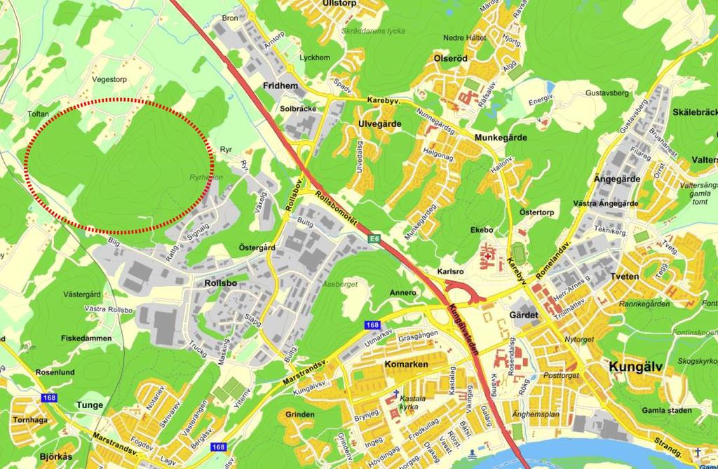 Bakgrund Industriområdet Rollsbo, nordväst om Kungälv, planeras utvidgas med ca 350 000 kvm mark under kommande år.
