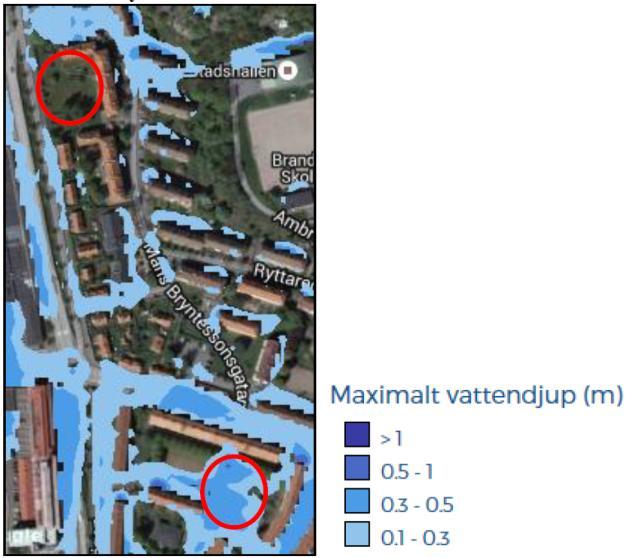 Utredning krävs för att avgöra om befintliga kombinerade ledningar har kapacitet att avleda eventuellt överskott av fördröjt dagvatten.