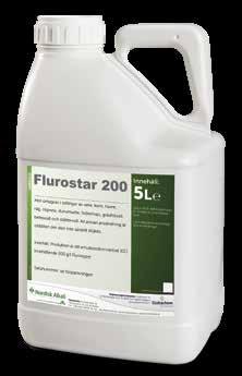 Flurostar 200 Mot örtogräs i odlingar av vete, korn, havre, råg, rågvete, durumvete, fodermajs, gräsfrövall, betesvall och slåttervall Skonsam Inga restriktioner på efterföljande gröda Brett