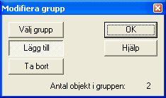 Modifiera Ändra grupp Modifiera Ändra Grupp Snabbkommando Shift + G En grupp innehåller ett antal objekt som på något sätt hör ihop.