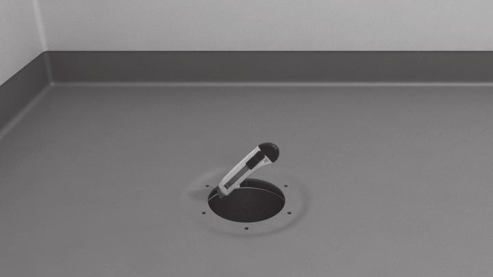 6 Smörj golvduken runt golvbrunnen med diskmedel för att underlätta monteringen av klämringen.