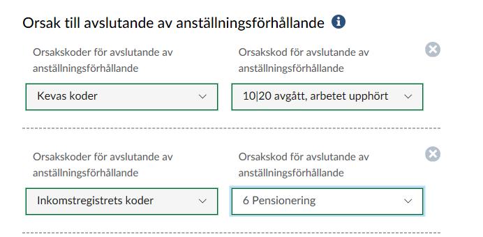 Skriv in den pensionsskyddsspecifika