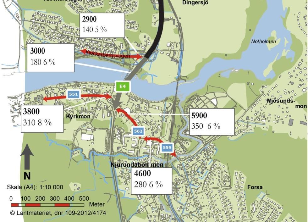 På vardera sidan om körbanan tillkommer en vägren på 0,25 meter, total bitumenbelagd bred blir sju meter. Utanför vägrenarna anläggs en stödremsa av grus på 0,25 meter.