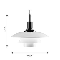 PH 3½3 Glas Pendel Pendlar Design: Poul Henningsen Koncept: Armaturen har formgivits utifrån principen om ett reflekterande treskärmssystem som riktar merparten av ljuset nedåt.
