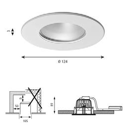 Basic Mini nfälld Design: Louis Poulsen A/S Koncept: Ljuset från den nedåtriktade minilampan riktas till 100 % nedåt. Den matta reflektorn gör ljuset mjukt och skapar en behaglig vertikal belysning.