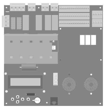 2.3. Logik 11 7 6 10 4 3 2 1 1 2 3 4 5 9 8 1. Säkringar 2. Strömindikeringslampa 3. Display 4. Navigeringstangenter 5. RJ45 kommunikationsanslutning 6. Anslutningsblock 7.